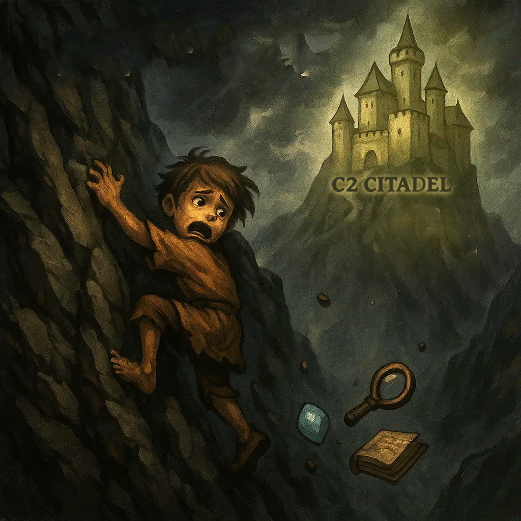 A traveler facing a challenging path